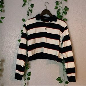 Brandy Melville Striped Collar Long-sleeve